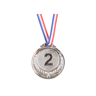 Srebrny medal drugie miejsce nagroda trofeum cynkowy 6,5cm