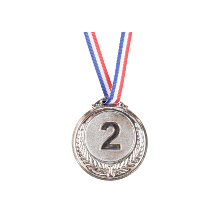 Srebrny medal drugie miejsce nagroda trofeum cynkowy 6,5cm