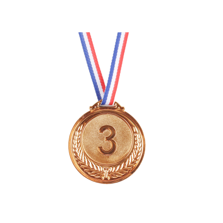 Brązowy medal trzecie miejsce nagroda trofeum cynkowy 6,5cm