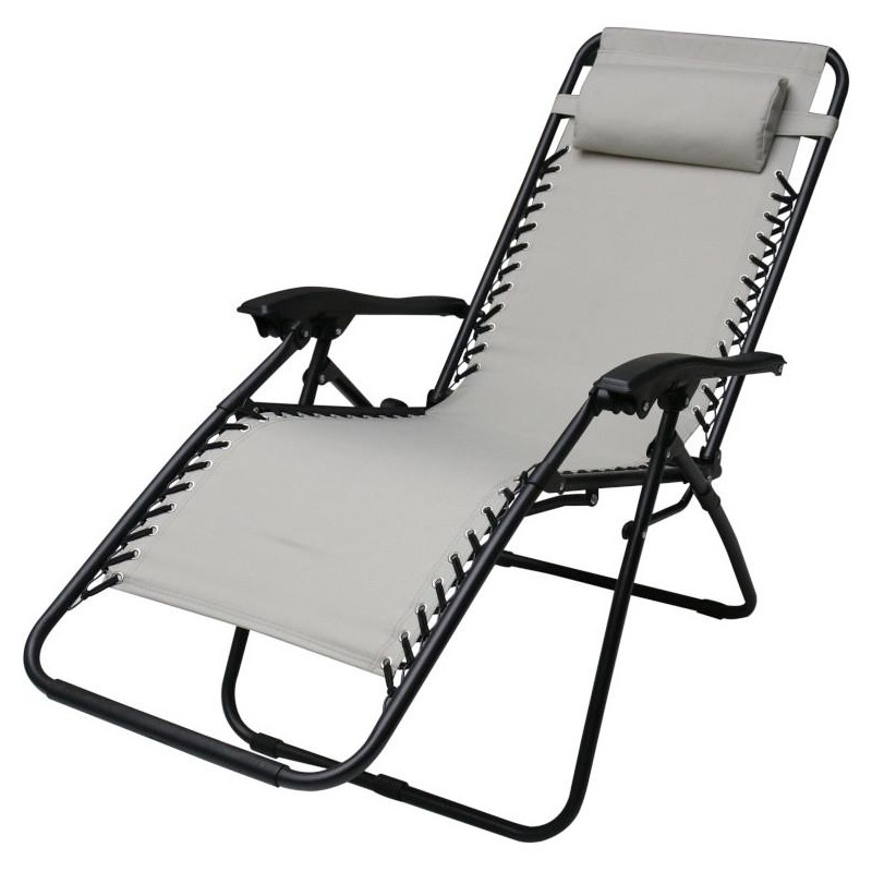 Fotel ogrodowy rozkładany Relax jasnoszary PATIO