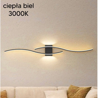 Zd149b lampa scienna kinkiet czarny 60cm  ciepły biały