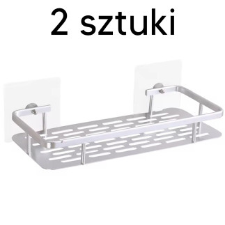Da264a 2x półka łazienkowa pod prysznic   srebrna