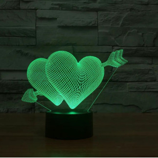 Zd98e lampka nocna serce 3d led