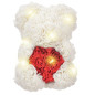 Bq54C Miś z Róż i Sercem 25cm Biało-Czerwony LED - EAN: 5907621850364