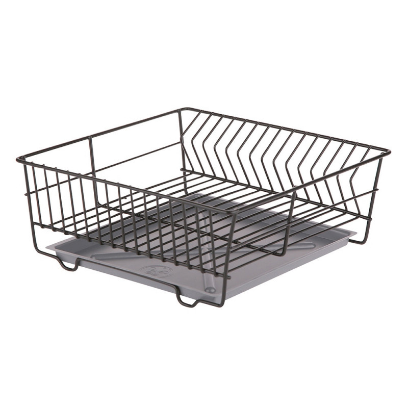 Suszarka Zlewozmywakowa Kwadrat 32cm Czarna z Tacką EAN: 5906551041873