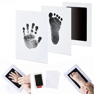Da83 niebrudzący odcisk rączki stópki     10x15,3 cm black