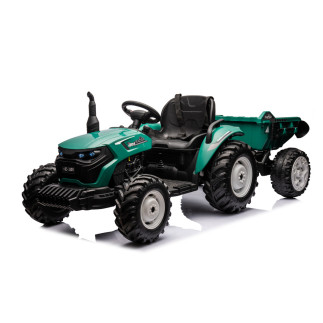 Traktor na akumulator HC-306 z przyczepą ciemnozielony 24V - EAN: 5905991061328