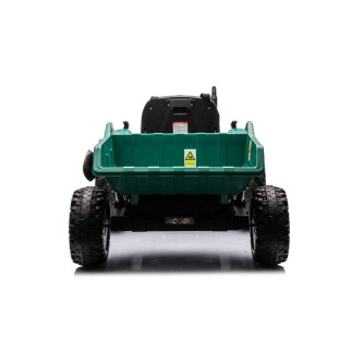 Traktor na akumulator hc-306 z przyczepą ciemno zielony 24v