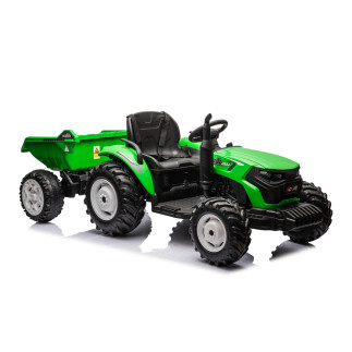 Traktor na akumulator hc-306 z przyczepą jasno zielony 24v