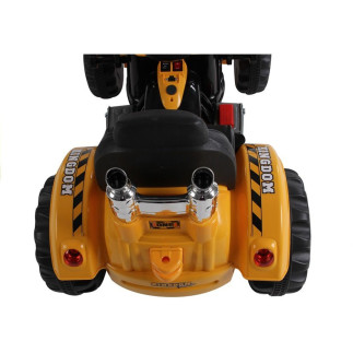Traktor na akumulator z łyżką koparka pomarańczowy