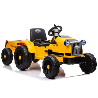 Traktor na akumulator z przyczepą  ch9959 żółty