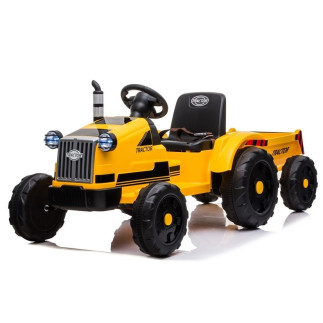 Traktor na akumulator z przyczepą  ch9959 żółty