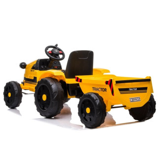 Traktor na akumulator z przyczepą  ch9959 żółty
