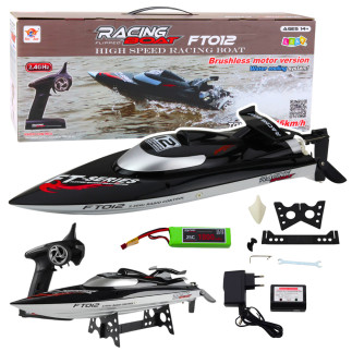 Łódź motorówka ft012 zdalnie sterowana rc czarna 50km/h 2.4g