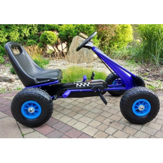 Gokart  niebieski a-15 pompowane koła