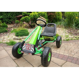 Gokart zielony a-15 pompowane koła