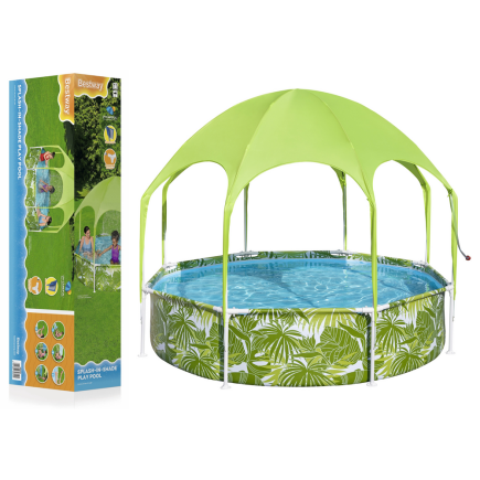 Basen ogrodowy stelażowy dla dzieci 244 cm x 51 cm bestway 56432 zielony