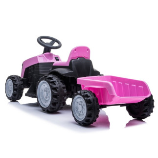 Traktor z przyczepą na akumulator tr1908t różowy