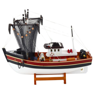 Model Kolekcjonerski Dekoracyjny Statek Kuter Rybacki z Siecią Połowową 38x31cm EAN: 5905991049401