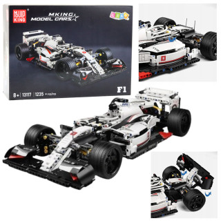 Klocki konstrukcyjne samochód wyścigowy f1 biało-czerwony 1235 el.