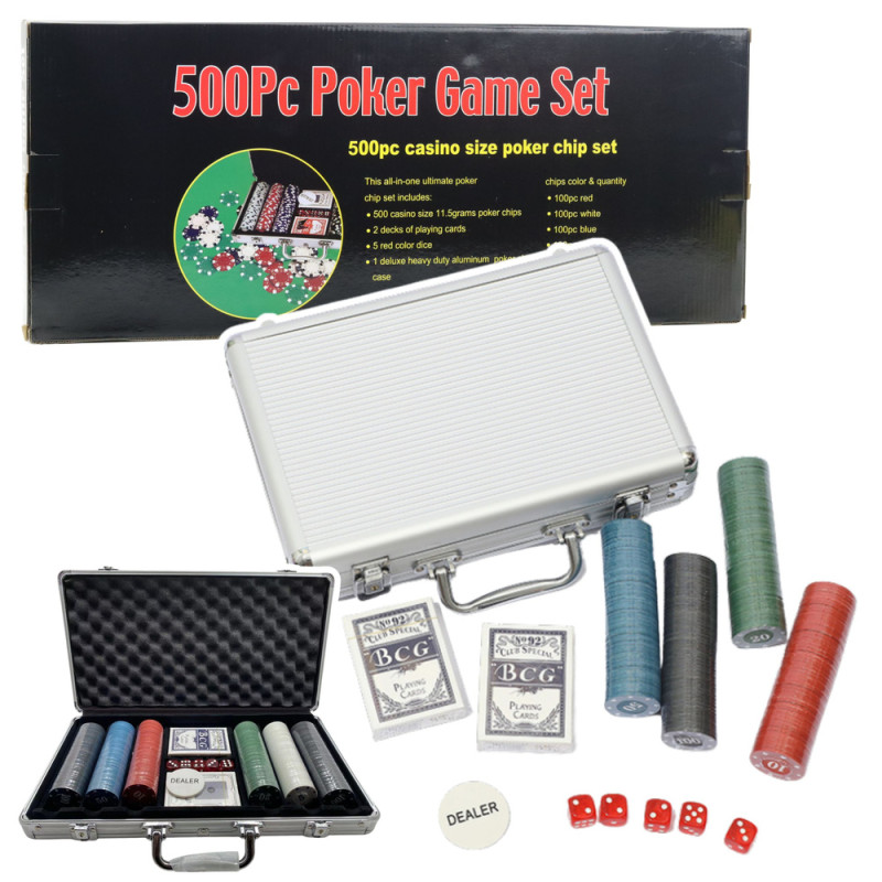Profesjonalny Zestaw do Gry w Pokera - Aluminiowa Walizka 500 El. EAN: 5905991067368