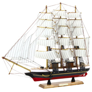 Model kolekcjonerski dekoracyjny statek żaglowiec trójmasztowy biały 53x45cm