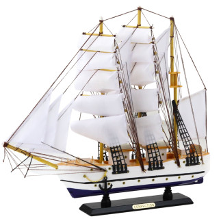 Model kolekcjonerski dekoracyjny statek żaglowiec fregata biały 49x43cm EAN: 5905991049449