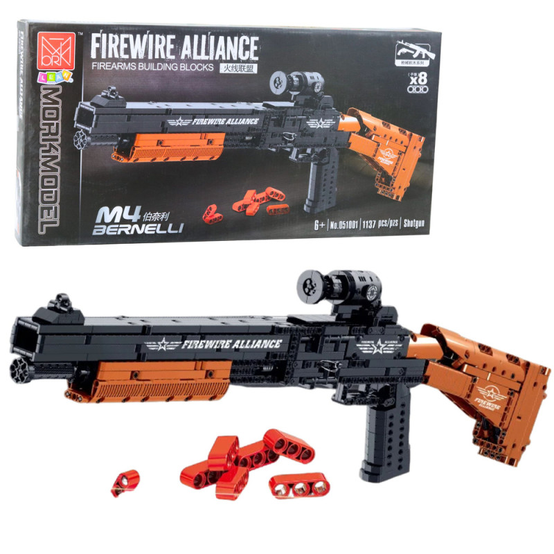 Klocki Konstrukcyjne Karabin M4 Beretta z Funkcją Strzału, 1137 Elementów - EAN: 5905991072898