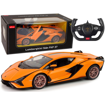 Auto r/c lamborghini sian fkp 37 rastar 1:14 pomarańczowe na pilota