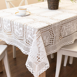 Iness obrus ażurowy, szerokość 140cm x wysokość 240cm, kolor 001 biały