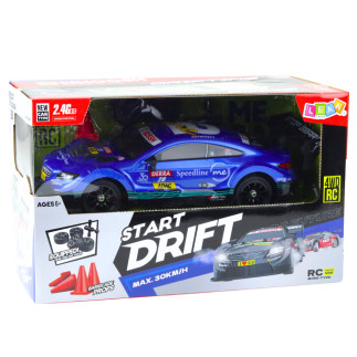 Samochód wyścigowy auto do driftu rc niebieskie 30km/h 1:16