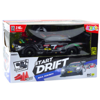 Samochód wyścigowy auto do driftu rc czarny karbon 30km/h 1:16