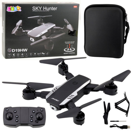Dron sky hunter d19hw kamera fvp wi-fi pilot z uchwytem na telefon etui