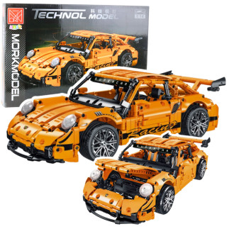 Klocki konstrukcyjne samochód gt racing pomarańczowy 1:14 1268 el.