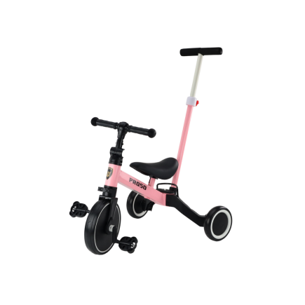 Rower trójkołowy Pro50 z rączką do prowadzenia, różowy EAN: 5905991065081