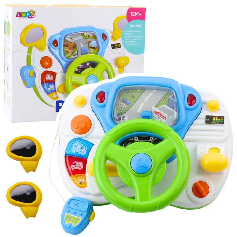 Symulator jazdy z kierownicą edukacyjną interaktywną z dźwiękami i światłami - EAN: 5905991051688