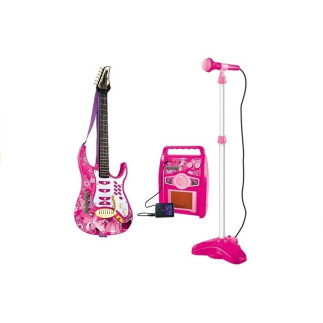 Gitara różowa z mikrofonem i wzmacniaczem EAN: 5905515357593