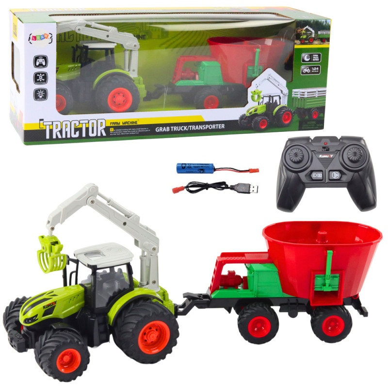 Traktor rolniczy z siewnikiem i chwytakiem obrotowym zdalnie sterowany 2.4G EAN: 5905991037019