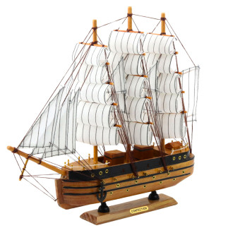 Dekoracyjny Statek Żaglowiec Trójmasztowy Biały 39x36cm - EAN: 5905991049388