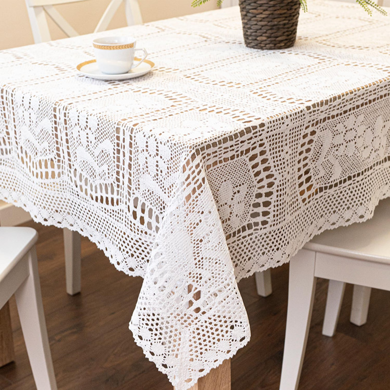 Obrus Ażurowy Iness Biały 130cm x 180cm EAN: 5906450014251