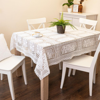 Obrus Ażurowy Iness Biały 130cm x 180cm EAN: 5906450014251