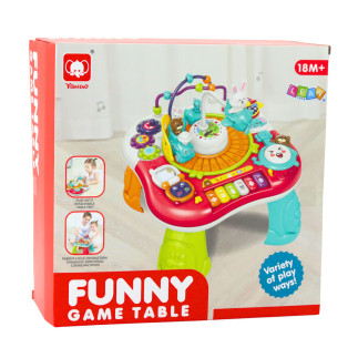 Stolik edukacyjny interaktywny panel muzyczny pianinko 2w1 czerwony