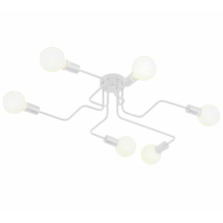 Zd74k lampa sufitowa 6 ramion biała