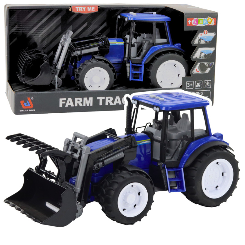 Traktor farmerski z ruchomą łyżką, dźwięki i światła, niebieski EAN: 5905991057628