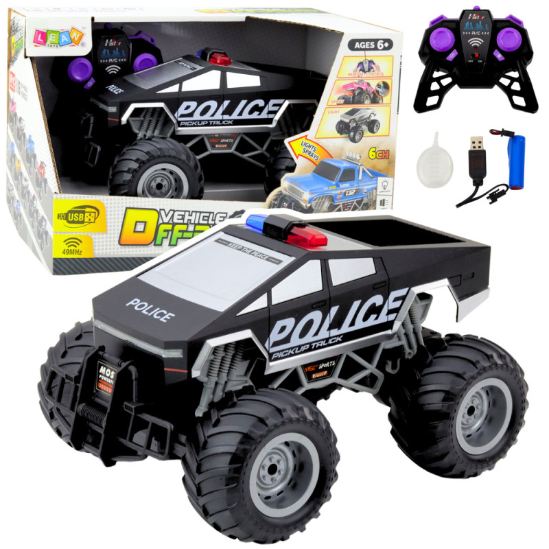Auto terenowe policyjne off-road RC zdalnie sterowane czarne, EAN: 5905991050391
