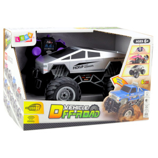 Auto terenowe off-road rc zdalnie sterowane srebrne 1:16