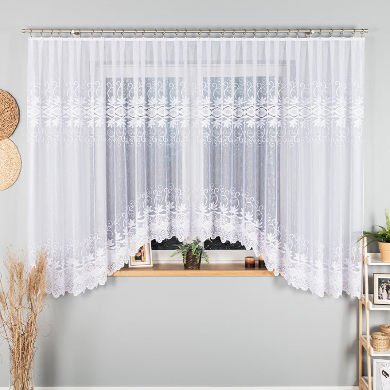 Jowita firanka żakardowa pasowa 520x180cm biała EAN: 5907693246751