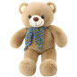 Pluszowa Maskotka Miś z Kolorowym Szalikiem Wełnianym 55cm, Brązowy - EAN: 5905991048336