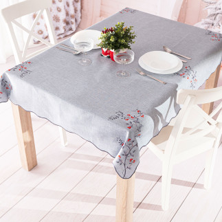 Jarzębinowy blask obrus z haftem 120x160 cm szary EAN: 5906450022355