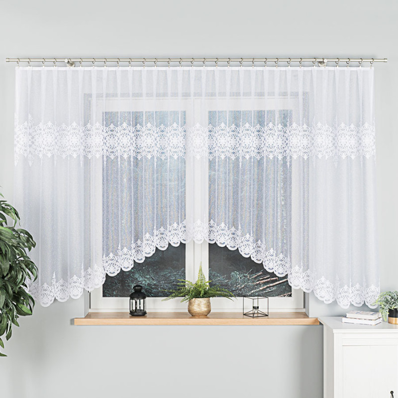 Żaneta firanka żakardowa gotowa biały 550x155cm EAN: 5907693247376